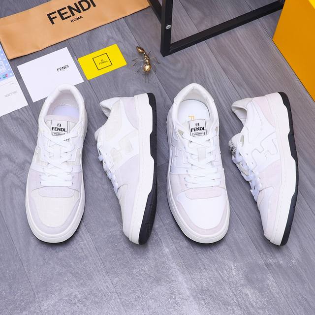 商品商标：Fendi 芬迪 休闲鞋 正码码数: 38-44 45.46订做不退换 商品材料：精选 牛皮拼接鞋面 羊皮内里 橡胶大底